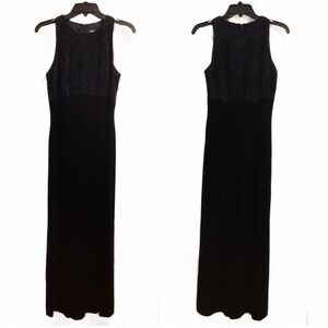 Marie St Claire Size 4 Vintage Black Velvet Sparkle Dress